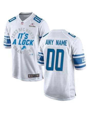 Detroit Lions 2023 NFC North Champions It's A Lock Game Men Custom Jersey - White