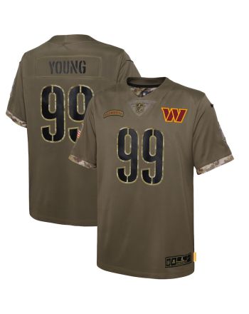 Chase Young 99 Washington Commanders Youth 2022 Salute To Service Player Limited Jersey - Olive