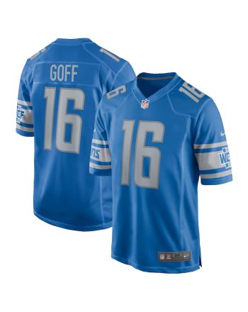 Jared Goff 16 Detroit Lions Men Game Jersey - Blue