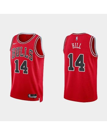 Chicago Bulls 14 Malcolm Hill 2022-23 Icon Edition Red Men Jersey