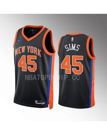 Jericho Sims 45 2022-23 New York Knicks Black City Edition Jersey Swingman