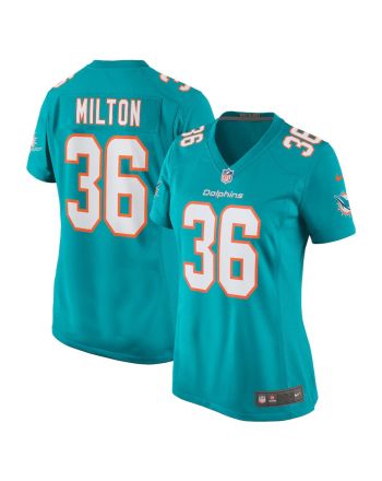 Mark Milton 36 Miami Dolphins Women Game Jersey - Aqua