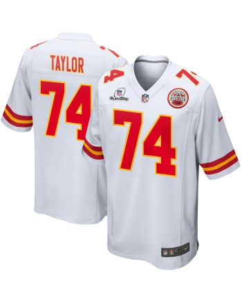 Jawaan Taylor 74 Kansas City Chiefs 2023 Playoffs Patch Game Men Jersey - White