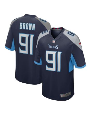 Shakel Brown 91 Tennessee Titans Men Game Jersey - Navy