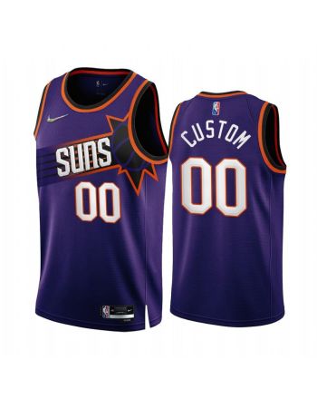 Custom Phoenix Suns 2022-23 Purple 00 Icon Edition Jersey 75th - Men