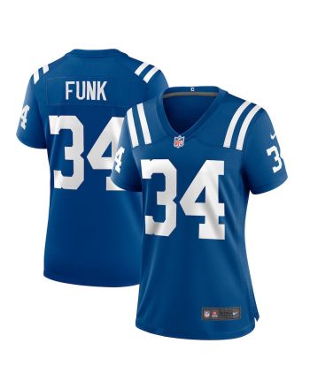 Jake Funk 34 Indianapolis Colts Women Team Game Jersey - Royal