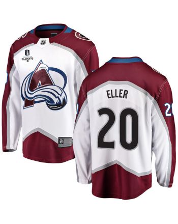 Lars Eller 20 Colorado Avalanche Stanley Cup 2023 Playoffs Patch Away Breakaway Men Jersey - White