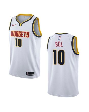 Men's Denver Nuggets 10 Bol Bol Association Swingman Jersey - White