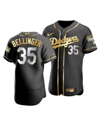 Men's Los Angeles Dodgers Cody Bellinger 35 2020 World Series Champions Golden Jersey Black