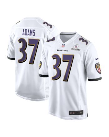 Andrew Adams 37 Baltimore Ravens 2024 Divisional Patch Game Men Jersey - White