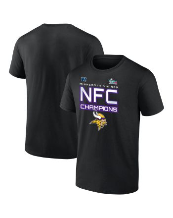 Minnesota Vikings NFC Champions Iconic Slant Black T-Shirt