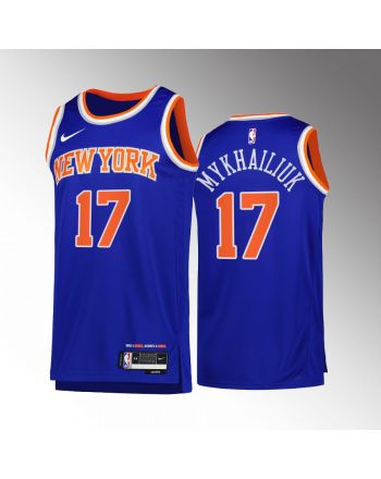 Svi Mykhailiuk 17 New York Knicks Blue Icon Edition Jersey 2022-23 Swingman