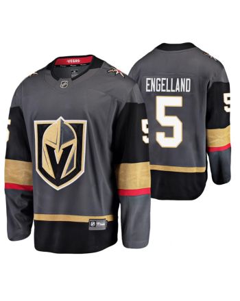 Men Vegas Golden Knights Deryk Engelland 5 Gray Home Breakaway Player Jersey Jersey