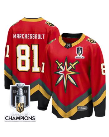 Jonathan Marchessault 81 Vegas Golden Knights 2023 Stanley Cup Champions Patch Reverse Editon Jersey - Red