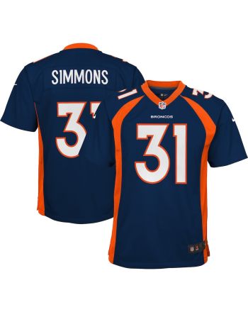 Justin Simmons 31 Denver Broncos YOUTH Game Jersey - Navy