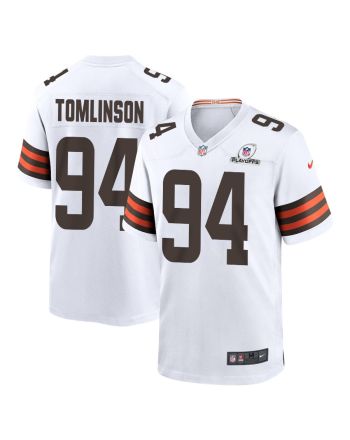 Dalvin Tomlinson 94 Cleveland Browns 2023 Playoffs Patch Game Men Jersey - White