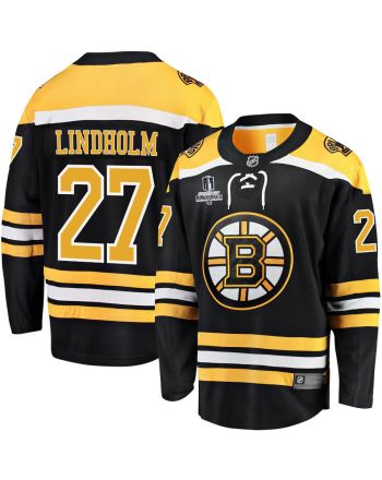 Hampus Lindholm 27 Boston Bruins Stanley Cup 2023 Playoffs Patch Home Breakaway Men Jersey - Black