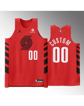 Portland Trail Blazers 00 Custom Red Jersey 2022-23 Statement Edition