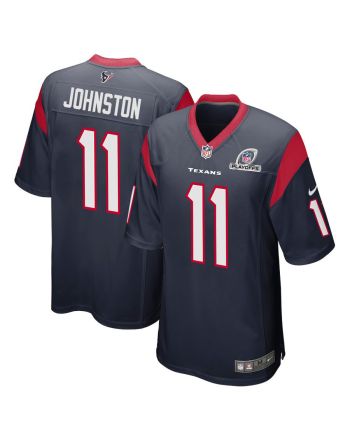 Cameron Johnston 11 Houston Texans 2023 Playoffs Patch Game Men Jersey - Navy