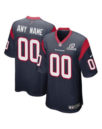 Houston Texans 2024 Divisional Patch Game Men Custom Jersey - Navy