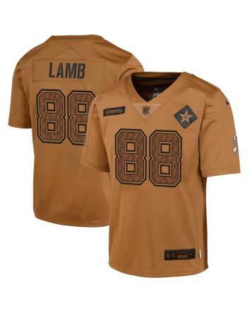 CeeDee Lamb 88 Dallas Cowboys 2023 Salute To Service Limited YOUTH Jersey - Brown