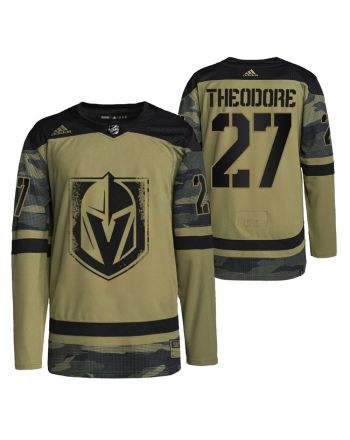 Men Shea Theodore Golden Knights 27 Camo Jersey 2021-22 Military Appreciation Jersey