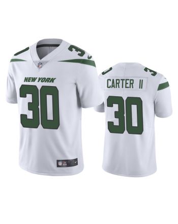 Michael Carter II 30 New York Jets White Vapor Limited Jersey