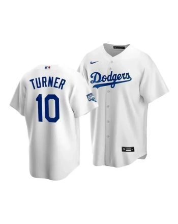 Men's Los Angeles Dodgers Justin Turner 10 2020 World Series Champions White Home Jersey