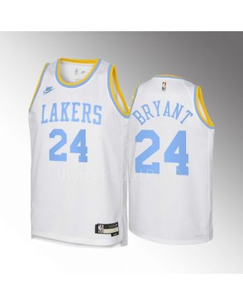 Kobe Bryant 24 Los Angeles Lakers 2022-23 Classic Edition White Youth Jersey - Swingman