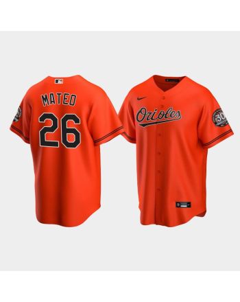 Men's Baltimore Orioles Jorge Mateo 26 Alternate Team Orange Jersey Jersey