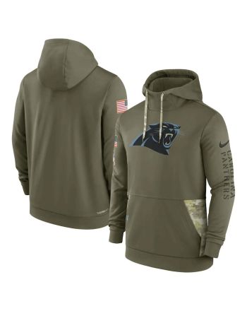 Carolina Panthers 2022 Salute to Service Therma Performance Pullover Men Hoodie - Olive