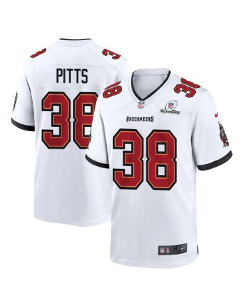 Derrek Pitts 38 Tampa Bay Buccaneers 2023 Playoffs Patch Game Men Jersey - White