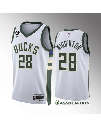 Milwaukee Bucks Lindell Wigginton 28 White Association Edition Jersey 2022-23 Swingman