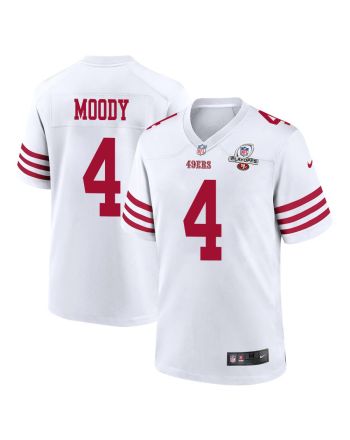 Jake Moody 4 San Francisco 49ers 2023 Playoffs Patch Game Men Jersey - White