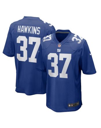 Tre Hawkins 37 New York Giants Men Team Game Jersey - Royal