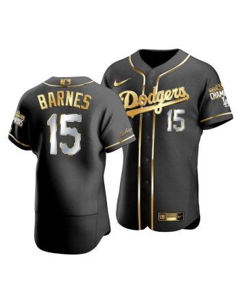 Men's Los Angeles Dodgers Austin Barnes 15 2020 World Series Champions Golden Jersey Black