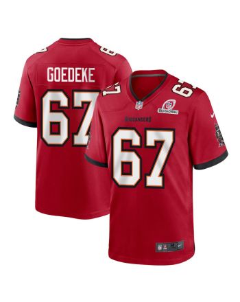 Luke Goedeke 67 Tampa Bay Buccaneers 2024 Divisional Patch Game Men Jersey - Red