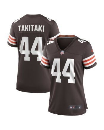 Sione Takitaki 44 Cleveland Browns Women's Game Player Jersey - Brown