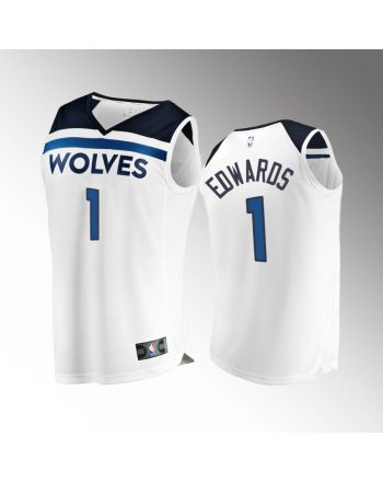 Minnesota Timberwolves 1 Anthony Edwards Association Jersey 2022-23 White