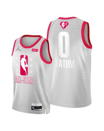 Jayson Tatum 2022 Cleveland All-Star Grey Red 75th Patch Jersey Celtics 0 - Men Jersey