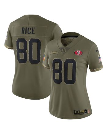 Jerry Rice San Francisco 49ers Women's 2022 Salute To Service Retired Player Limited Jersey - Olive