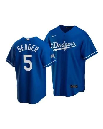 Men's Los Angeles Dodgers Corey Seager 5 2020 World Series Champions Royal Alternate Jersey