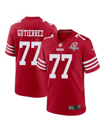 Alfredo Gutierrez 77 San Francisco 49ers 2023 Playoffs Patch Game Men Jersey - Scarlet