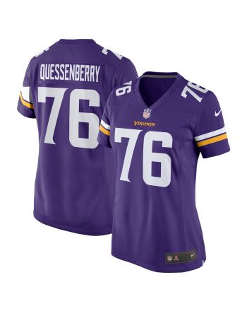 David Quessenberry 76 Minnesota Vikings Women Team Game Jersey - Purple