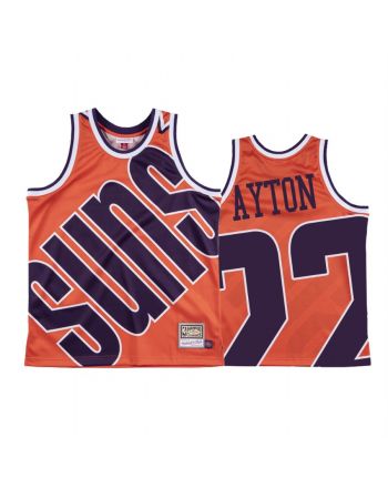 Deandre Ayton 22 Phoenix Suns Hardwood Classics Orange Big Face Jersey