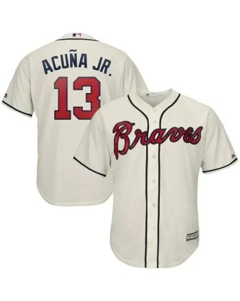 Ronald Acuna Jr. Atlanta Braves Alternate Cool Base Player Jersey - Cream