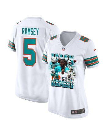 Jalen Ramsey 5 Signed Miami Dolphins Alternate Game Women Jersey - White V2