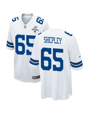 Dakoda Shepley 65 Dallas Cowboys 2023 Playoffs Patch Game Men Jersey - White