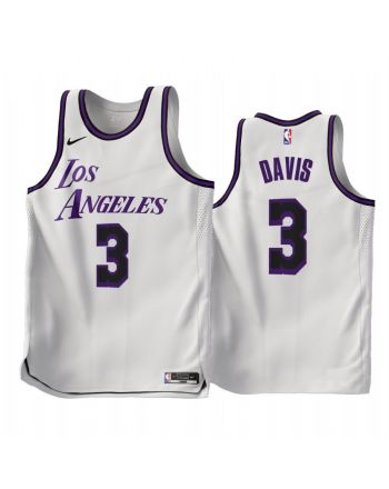 2022-23 Los Angeles Lakers Anthony Davis 3 White City Edition Jersey - Men Jersey