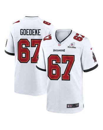 Luke Goedeke 67 Tampa Bay Buccaneers 2023 Playoffs Patch Game Men Jersey - White